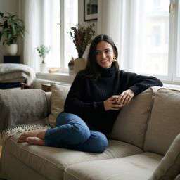 Karla Linen Leather - Living Room Relaxation [VAR:1] [Rotated 37° Left]